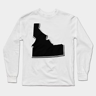 Black Idaho Outline Long Sleeve T-Shirt